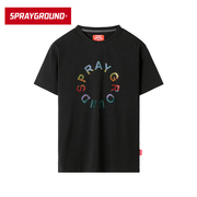 SprayGround夏季烫钻字母T恤彩虹鲨鱼嘴短袖宽松男女W0720248