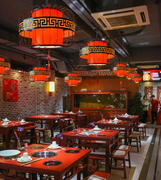 中式吊灯餐厅饭店灯火锅店，灯笼吊灯带射灯，中国风茶楼过道走廊灯