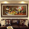 欧式餐厅装饰画轻奢美式客厅沙发，背景墙复古花卉壁画饭厅温馨挂画