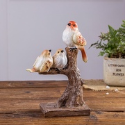现代创意小鸟套装摆件家居桌面客厅电视柜酒柜装饰品树枝小鸟摆设