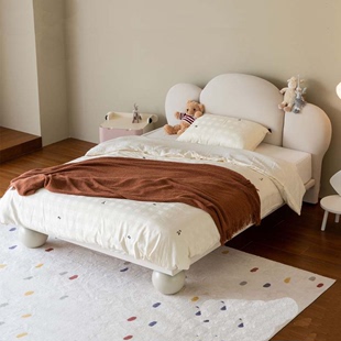 儿童布艺床现代简约小户型实木软包科技，布1.5米单双人(单双人)公主床