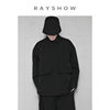 rayshow大口袋设计蝙蝠，袖宽松廓形长袖，衬衫侧开衩衬衣开衫潮