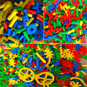 塑料轮管积木管状管道拼插益智玩具百变儿童大颗粒水管接龙星秀