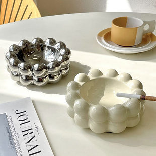 欧式创意ins风陶瓷烟灰缸摆件客厅办公室茶桌茶几桌面高级装饰品8