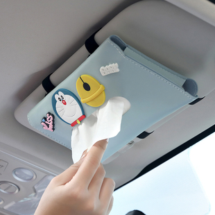 车载纸巾盒汽车用创意车内装饰品抽纸盒车内遮阳挡高级感纸抽盒