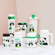 可爱熊猫系列保温杯316不锈钢，便携手提焖烧，壶男女学生自饮水杯子