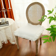 韩式法式白色绣花蕾丝绗缝夹棉纯棉全棉椅垫坐垫（含绑带）
