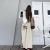 高级感白色韩系粗针羊毛衣，外套女2023慵懒风，加长加厚针织开衫