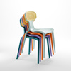 北欧藤编椅子ins家用塑料，加厚餐椅复古网红设计师民宿靠背凳子