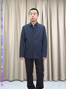 商务风衣男 普洛克24春 翻领深蓝色工作外套 单排扣休闲派克