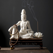 德化白瓷水月观音菩萨佛像家居工艺品观自在南海观世音陶瓷摆件
