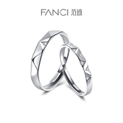 fanci范琦银饰满天星情侣，对戒开口戒刻字戒指，女戒小众设计时尚