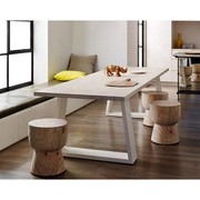 美式复古工业风实木会议桌椅，组合简约现代loft办公桌长条桌电脑桌