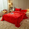 结婚毛毯大红色喜庆新房空调盖毯被双面绒床单毯子法兰绒珊瑚绒2m