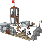 兼容乐高二战八路军国军事基地碉堡德军小人士兵模型积木儿童玩具