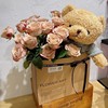 泰迪熊花束包装盒泰迪熊玩具抱抱熊，情人节礼物，卡布基诺熊牛皮(熊牛皮)纸袋