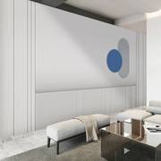 3d后现代电视背景墙纸北欧栅格，条纹客厅沙发，装饰壁纸简约卧室壁画