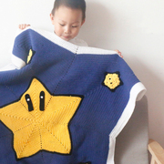 五角星星卡通儿童爬行毯毛线编织diy材料包手工盖毯钩针毯子
