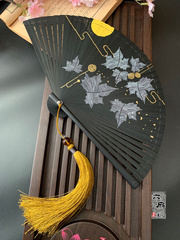 中国风全竹扇子金银迷你和风雕刻镂空古风女士折扇手工艺扇扇