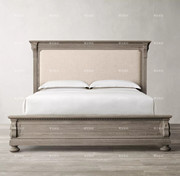 法式复古实木床1.5米橡木小户型，单人床美式简约风，1.8软包双人大床