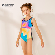 乐途泳衣儿童女童连体三角训练泳装游泳装备中大童女孩抗氯游泳衣