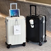 多功能行李箱女男拉杆箱20寸登机铝框款充电大容量，旅行密码皮箱子