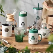 星巴克杯子2022年环保渐变绿玻璃咖啡种植魔术师小熊陶瓷马克水杯