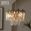 洛西可美式复古全铜吊灯，轻奢大气法式玻璃客厅，餐厅卧室别墅灯具
