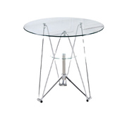 洽谈桌玻璃桌子圆钢化玻璃小圆桌，现代简约玻璃，圆桌椅组合圆玻璃桌