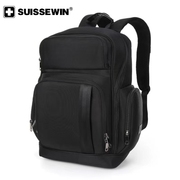 suissewin双肩包商务(包商务)男士大容量时尚，电脑包大学生瑞士军背包包