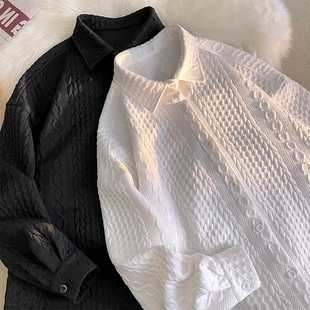 巴洛克衬衫男长袖设计感小众白衬衣春季日系宽松潮牌ins休闲外套
