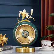 客厅座钟静音台钟家用台式钟表摆件桌面时钟，复古个性时钟简约坐钟