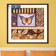 精准印花法国DMC十字绣套件 客厅 动物 卧室 挂画 花纹蝴蝶1