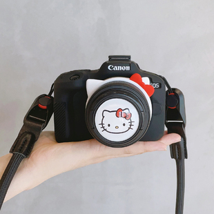 卡通可爱微单反数码相机适用佳能M50硅胶耳朵R50镜头圈通用型zv1
