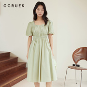 gcrues宴会连衣裙女夏季2024韩版收腰显瘦中长款面试法式裙子