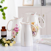 家用凉水壶大容量陶瓷茶壶耐高温冷水壶花茶壶创意水杯水具