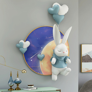 3d立体兔子浮雕客厅装饰画儿童房卧室床头壁画玄关走廊过道挂画