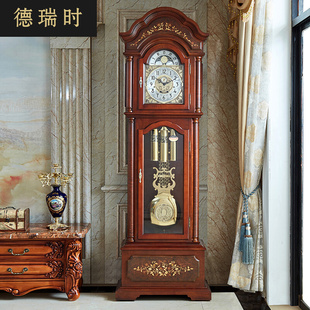 德国赫姆勒欧式机械落地钟中式复古客厅座钟立式钟表别墅美式摆钟