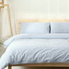 日式格子全棉简约水洗棉四件套 纯棉纯色床单被套床笠款床上用品