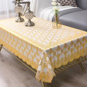 欧式烫金桌布防水防油免洗防烫pvc塑料，茶几餐桌垫长方形家用台布