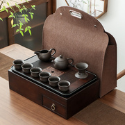 高档茶盘多功能收纳盒，中式茶台茶盘功夫茶具，收纳家用办公会客茶具