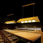 日式茶室长条吊灯现代中式竹艺竹编装饰灯饰复古餐厅阳台多头