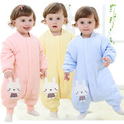 婴儿睡袋秋冬款加厚防踢被儿童睡衣1-2-3岁纯棉，分腿4宝宝睡袋