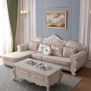 欧式沙发客厅欧式转角沙发小户型皮艺沙发家具组合套装2023