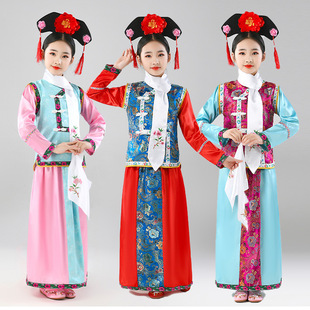 儿童还珠格格服满族服装女清朝贵妃有一个姑娘演出服女童古装表演