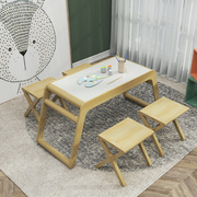 学习桌小学生实木写字台桌椅套装，简约家用小孩卧室桌积木游戏桌