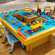 牧奈斯(munaisi)儿童，多功能木制积木，桌子玩具台大号商用太空玩