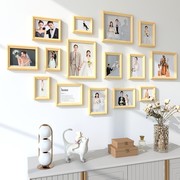 实木相框挂墙组合洗照片定制画框结婚照照片墙装饰墙来图摆台