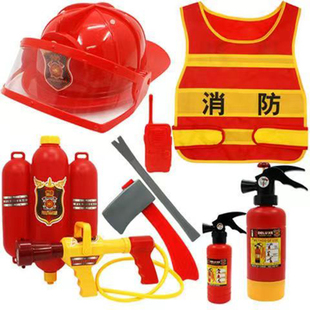 儿童消防员衣服小孩角色扮演服装幼儿园演出服消防帽马甲玩具套装