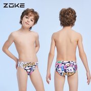 洲克儿童竞技泳裤zoke青少年游泳衣2024三角专业男童竞速泳装
